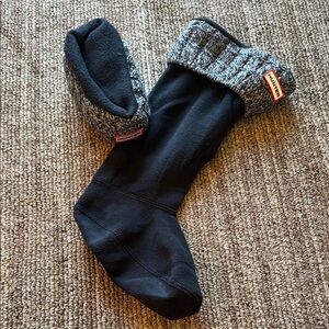 Hunter Black and Gray Casual Boot Insert Socks